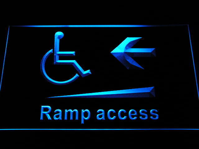 Ramp Access Disabled Handicap Wheelchair Accessible Neon Light